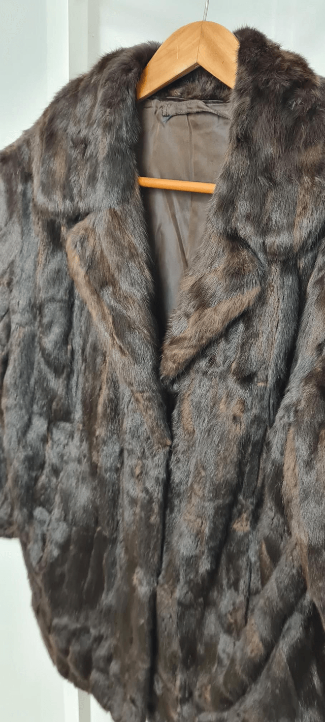 Chocolate Real fur coat mid lenght
