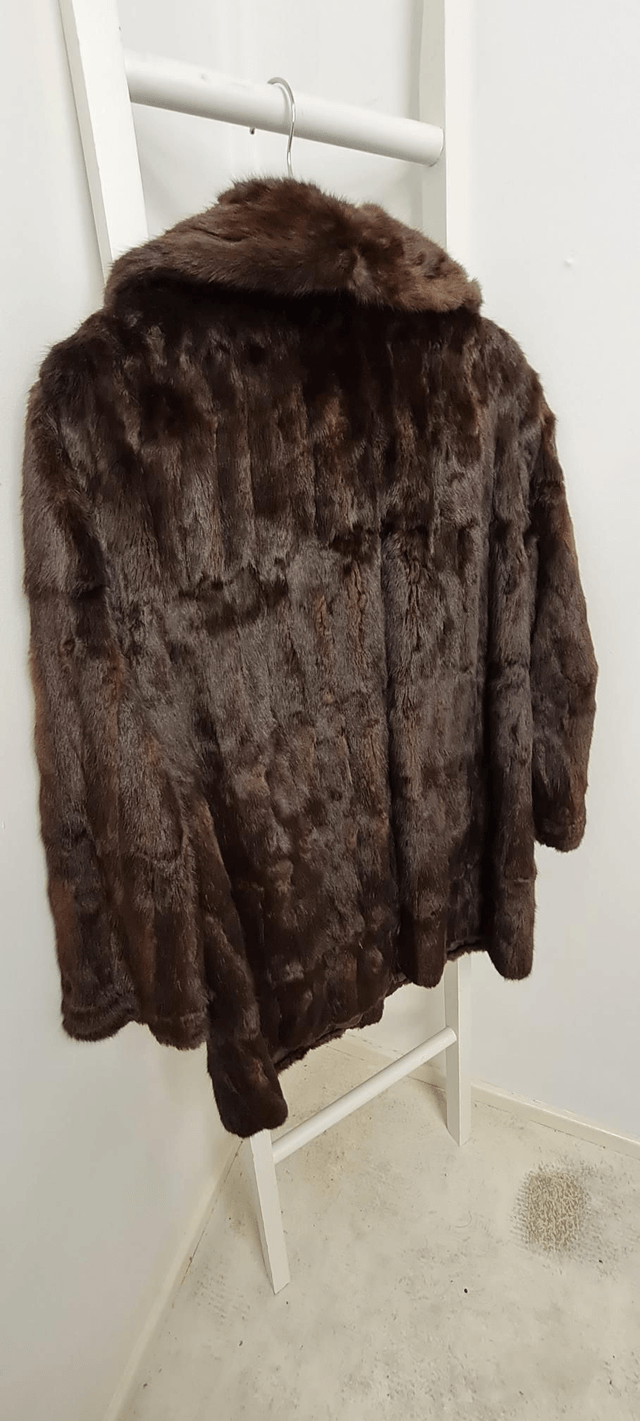 Chocolate Real fur coat mid lenght